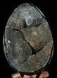 Septarian Dragon Egg Geode - Black Crystals #55719-2